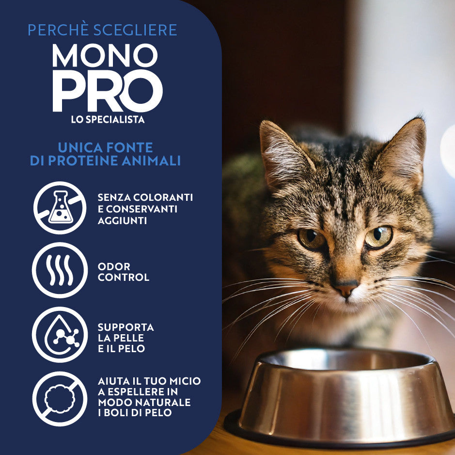 monopro lo specialista cat adult sterilised grain free anti hairball manzo immagine7