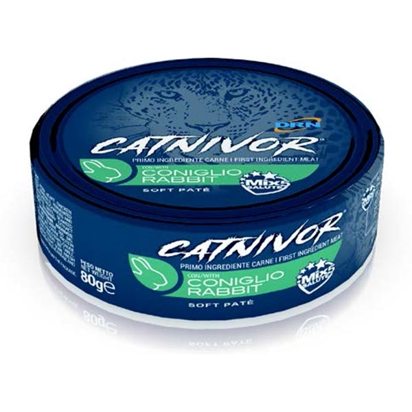 Image of DRN Catnivor Adult Soft Patè 80 gr - Coniglio Confezione da 24 pezzi Cibo umido per gatti