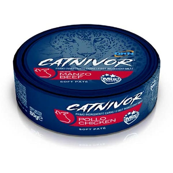 DRN Catnivor Adult Soft Patè 80 gr - Manzo Confezione da 24 pezzi
