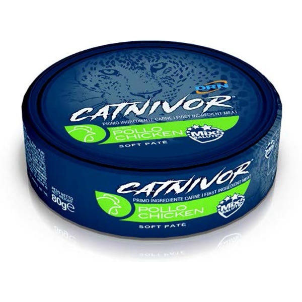 Image of DRN Catnivor Adult Soft Patè 80 gr - Pollo Confezione da 24 pezzi Cibo umido per gatti