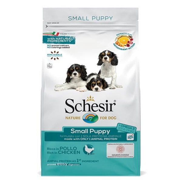 Image of Schesir Dog Dry Small Puppy Pollo - 2 kg Croccantini per cani