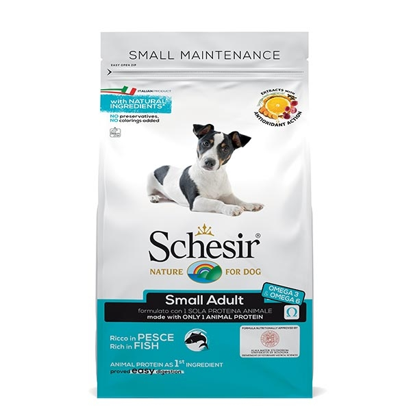 Image of Schesir Dog Dry Small Maintenance con Pesce e Riso - 2 kg Croccantini per cani