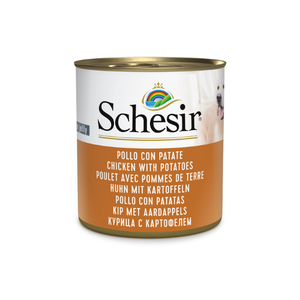 Image of Schesir Dog 285 gr - Pollo e Patate Confezione da 6 pezzi Cibo Umido per Cani