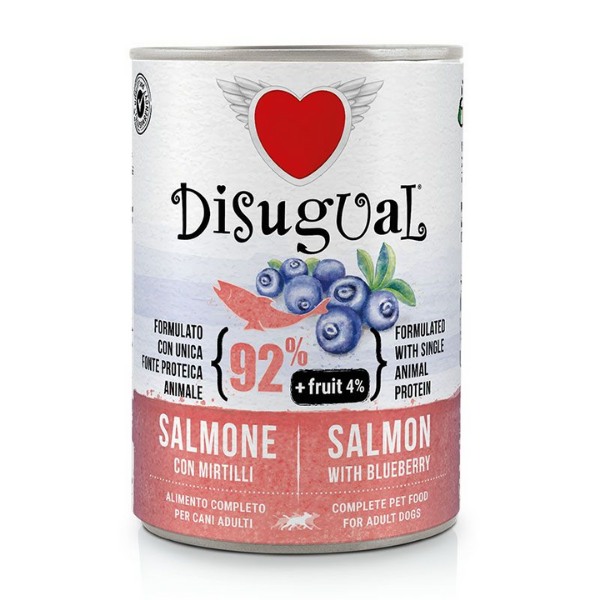 Image of Disugual monoproteico Fresh Fruit Plus 400 gr - Salmone con Mirtilli Confezione da6 pezzi 9000363