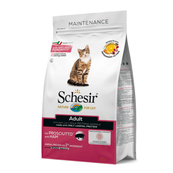 Image of Schesir Cat Dry Mantenimento Prosciutto - 1,5 kg Croccantini per gatti