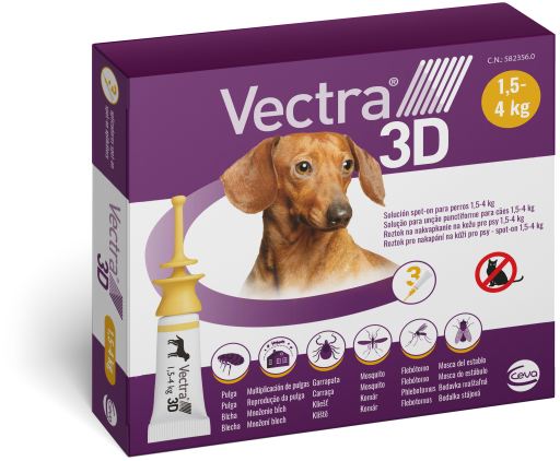 Vectra 3D 3 pipette per cani - 1,5 - 4 Kg