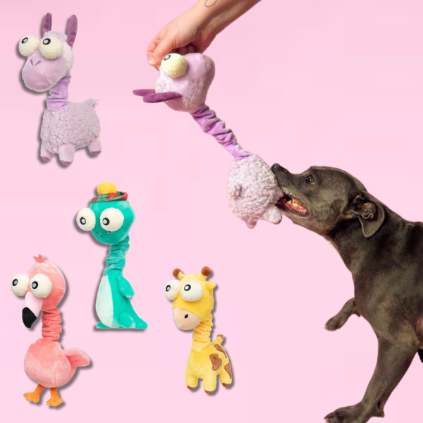 Peluche Neck Minnits con doppio Squeakers interno e collo elastico FuzzYard