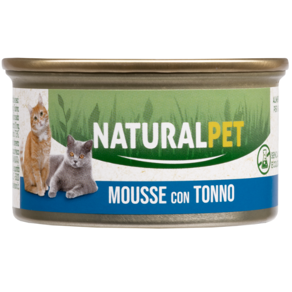 NaturalPet Cat Adult Mousse 85 gr - Tonno - 85 gr - 1° ORDINE? scegli lo sconto BZR5 / BZR20 + 200 punti fedeltà