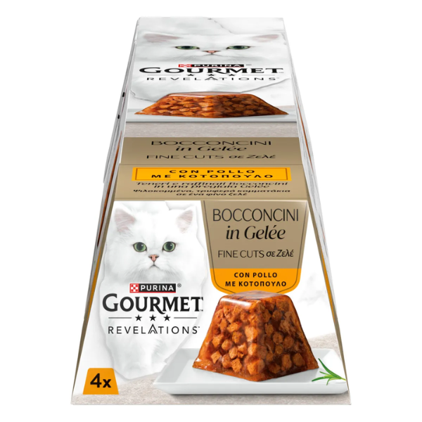 Purina Gourmet Revelations Mousse in gelatina 4x57gr - Pollo - 1° ORDINE? scegli lo sconto BZR5 / BZR20 + 200 punti fedeltà
