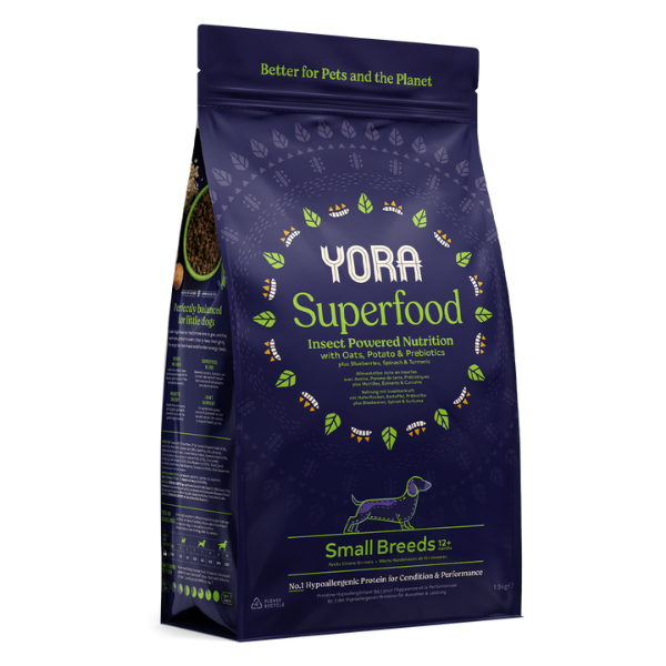 Yora Superfood crocchette a base di insetti Dog Adult Small Breeds Hypoallergenic - 1,5 Kg - 1° ORDINE? scegli lo sconto BZR5 / BZR20 + 200 punti fedeltà