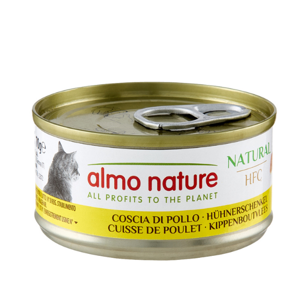 Almo Nature HFC Natural monoproteico Cat 70 gr - Coscia di Pollo - Confezione da 6 pezzi - Cibo umido per gatti - Cibo monoproteico gatto - 1° ORDINE? scegli lo sconto BZR5 / BZR20 + 200 punti fedeltà