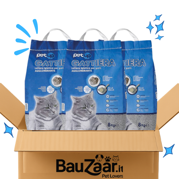 Kit Risparmio Lettiera Agglomerante per Gatti con argilla naturale PetUp