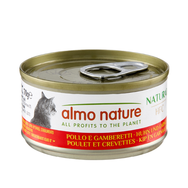 Almo Nature HFC Natural monoproteico Cat 70 gr - Pollo e Gamberetti - Confezione da 6 pezzi - Cibo umido per gatti - Cibo monoproteico gatto - 1° ORDINE? scegli lo sconto BZR5 / BZR20 + 200 punti fedeltà