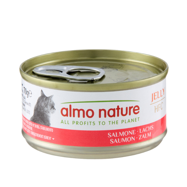 Almo Nature HFC Natural monoproteico Cat 70 gr - Salmone - Confezione da 6 pezzi - Cibo umido per gatti - Cibo monoproteico gatto - 1° ORDINE? scegli lo sconto BZR5 / BZR20 + 200 punti fedeltà