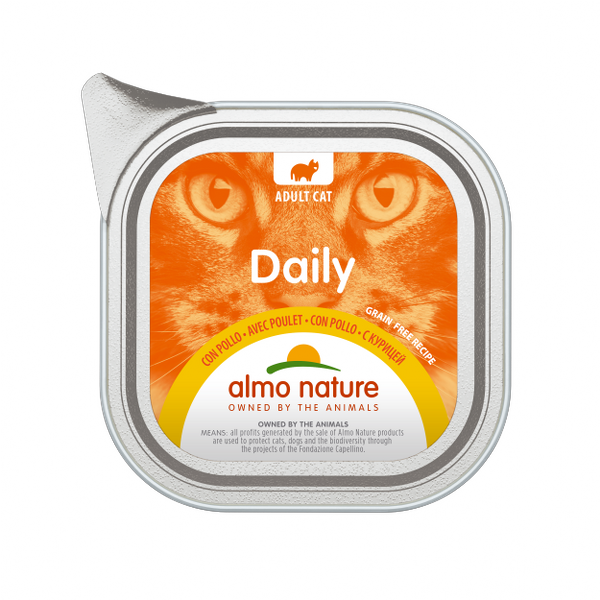 Almo Nature Daily Grain Free Menù Cat 100 gr - Pollo Confezione da 32 pezzi