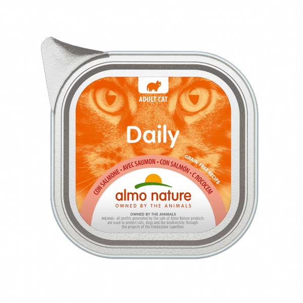 Image of Almo Nature Daily Grain Free Menù Cat 100 gr - Salmone Confezione da 32 pezzi Cibo umido per gatti