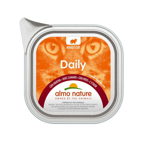 Image of Almo Nature Daily Grain Free Menù Cat 100 gr - Anatra Confezione da 32 pezzi Cibo umido per gatti