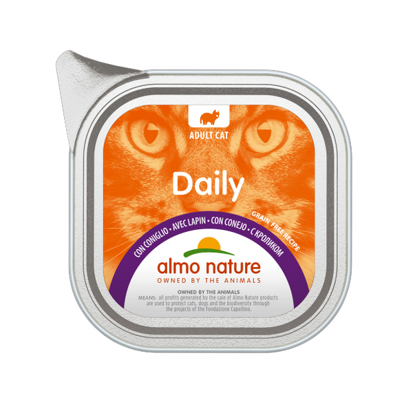 Almo Nature Daily Grain Free Menù Cat 100 gr - Coniglio Confezione da 32 pezzi