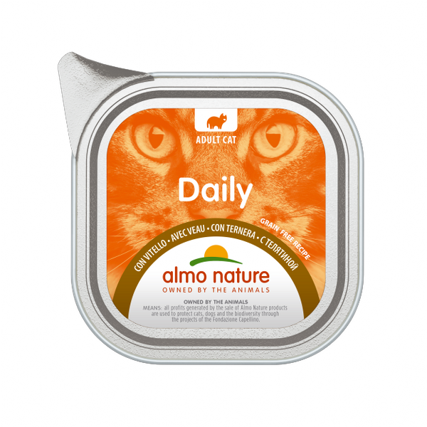 Almo Nature Daily Grain Free Menù Cat 100 gr - Vitello Confezione da 32 pezzi