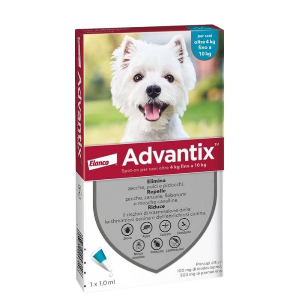 Image of Advantix antiparassitario Spot-On per cani - Cani 4-10 Kg - 1 pipetta