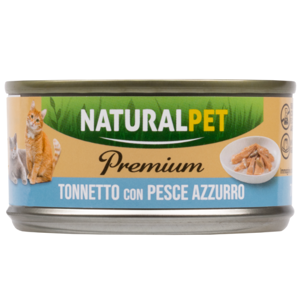 NaturalPet Premium Cat Adult umido in gelatina 70 gr - tonnetto con pesce azzurro - Confezione da 6 pezzi - 1° ORDINE? scegli lo sconto BZR5 / BZR20 + 200 punti fedeltà
