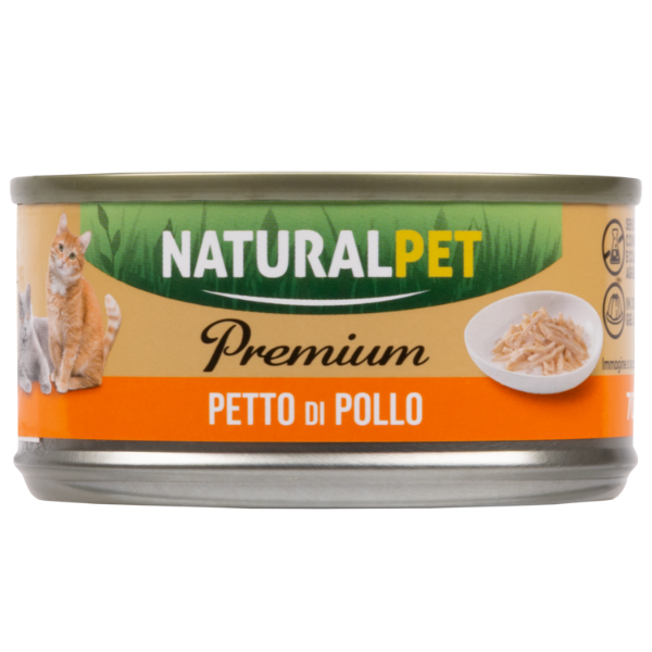 NaturalPet Premium Cat Adult umido in gelatina 70 gr - petto di pollo - Confezione da 6 pezzi - 1° ORDINE? scegli lo sconto BZR5 / BZR20 + 200 punti fedeltà