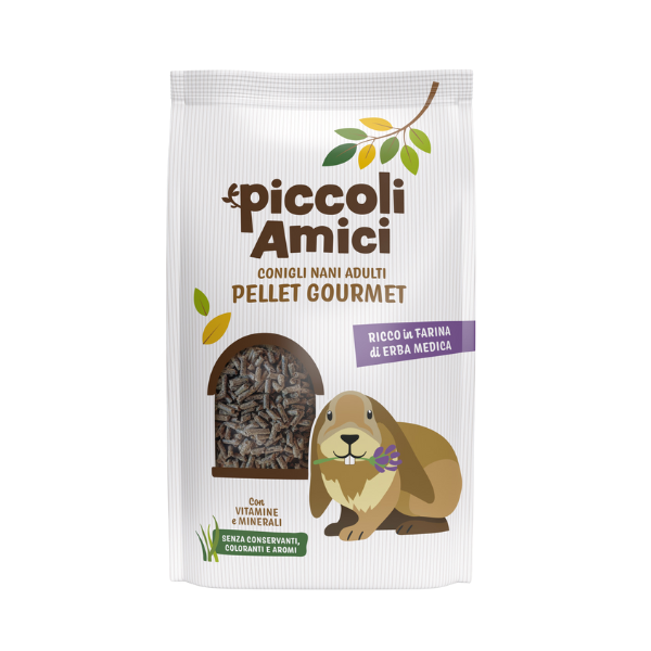 Image of Piccoli Amici Pellet Gourmet Conigli Nani Adulti - 800 gr - Mangime per conigli - 1° ORDINE? scegli lo sconto BZR5 / BZR20 + 200 punti fedeltà010