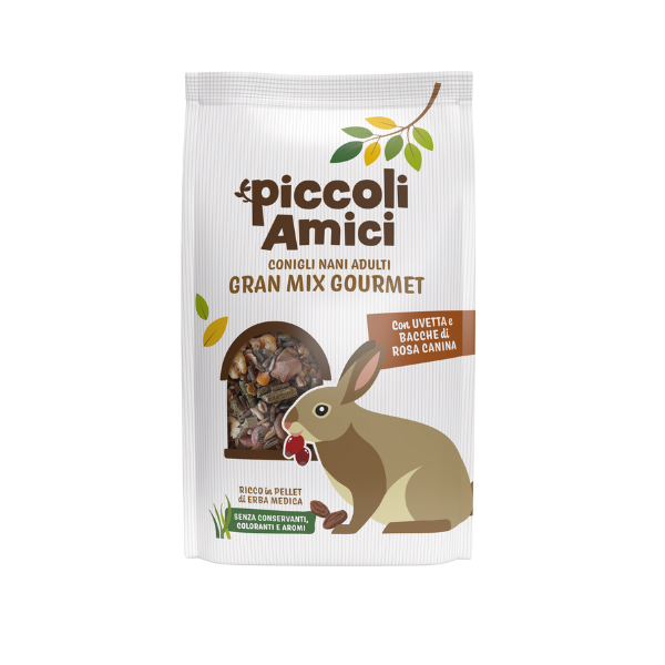 Image of Piccoli Amici Gran Mix Gourmet per Conigli Nani Adulti - 2,5 kg - Mangime per conigli - 1° ORDINE? scegli lo sconto BZR5 / BZR20 + 200 punti fedeltà010