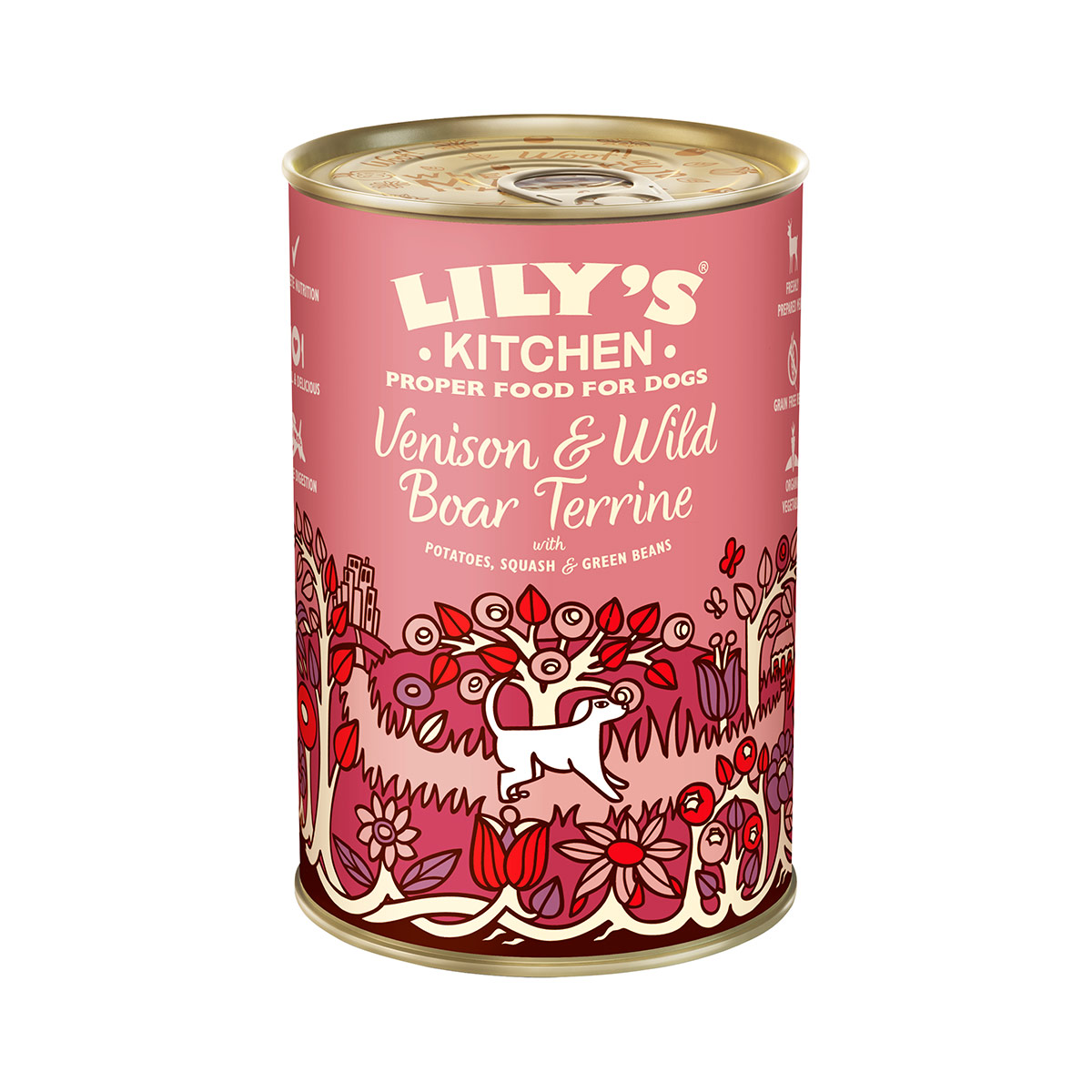Lily's Kitchen Umido 400 gr - Terrina di Cervo e Cinghiale Selvatico Confezione da 6 pezzi