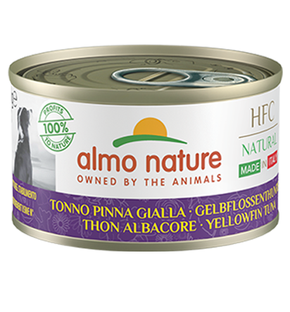Almo Nature Dog HFC Made in Italy 95 gr - Tonno Pinna Gialla Confezione da6 pezzi