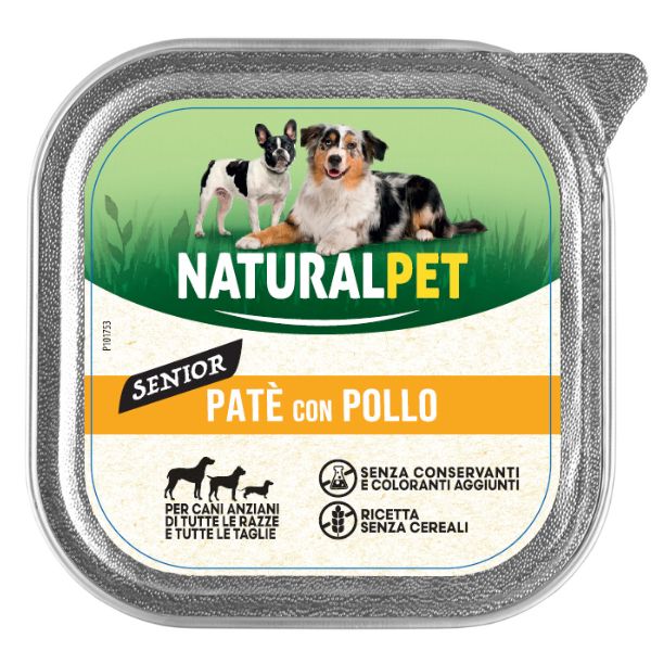 Image of NaturalPet Dog Senior Patè Gluten Free 150 gr - Pollo Confezione da 6 pezzi Cibo Umido per Cani