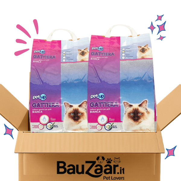 Kit Risparmio 2x15L Lettiera Agglomerante per Gatti bianca leggera PetUp