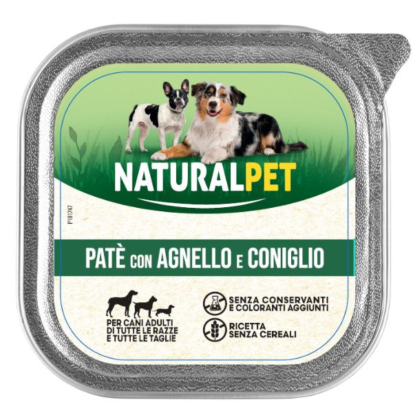 Image of NaturalPet Dog Adult Patè Gluten Free 150 gr - Agnello e coniglio Confezione da 6 pezzi Cibo Umido per Cani