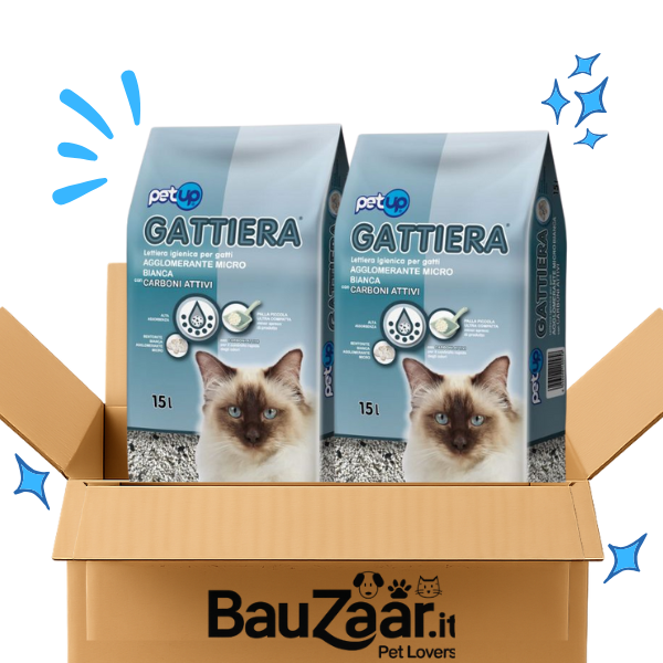Kit Risparmio 2x15L Lettiera Agglomerante per Gatti Carbon Control PetUp