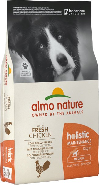 Image of Almo Nature Holistic Medium Adult con Pollo - 12 kg Croccantini per cani