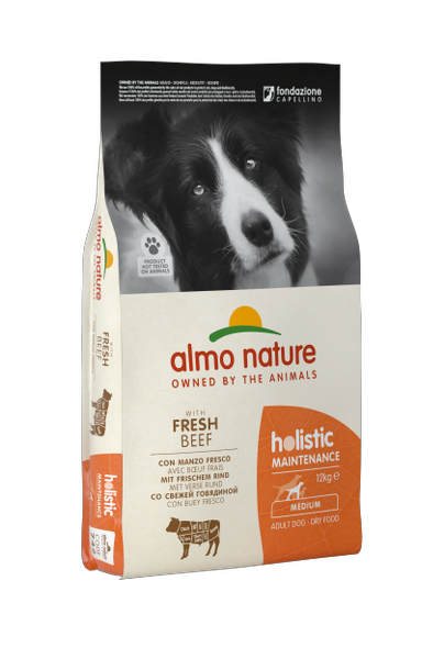 Image of Almo Nature Holistic Maintenance Fresh Medium Adult con Manzo - 12 kg Croccantini per cani