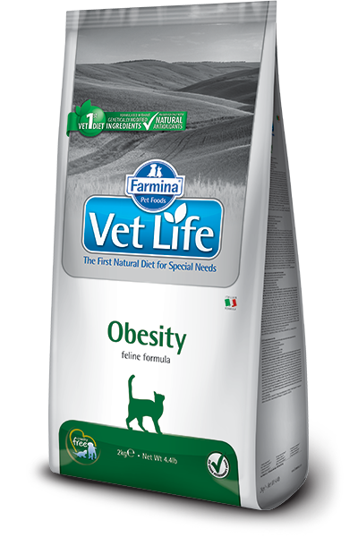 Image of Farmina Vet Life Feline Obesity - 2 kg Croccantini per gatti