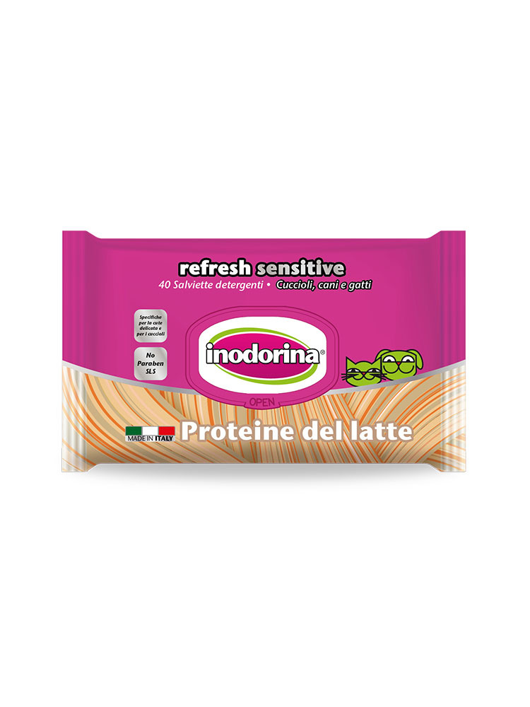 Image of Inodorina Refresh Sensitive Salviette Detergenti: 40 pz - Proteine del latte