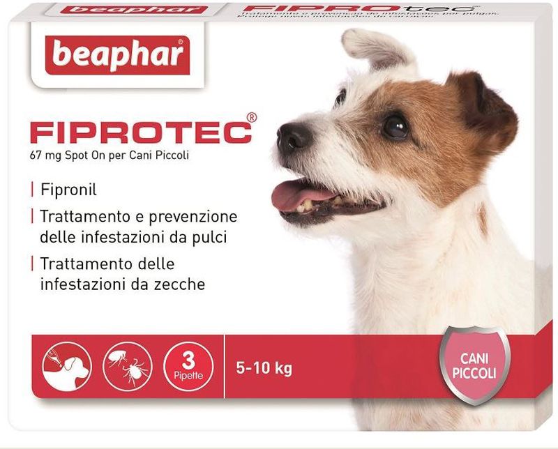 Image of Beaphar Fiprotec Spot On per cani - 3 pipette da 67 mg per taglia piccola (5-10 Kg) 9006953
