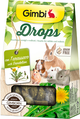 Image of Gimbi Drops Snack per roditori Grain Free 50 gr - Tarassaco