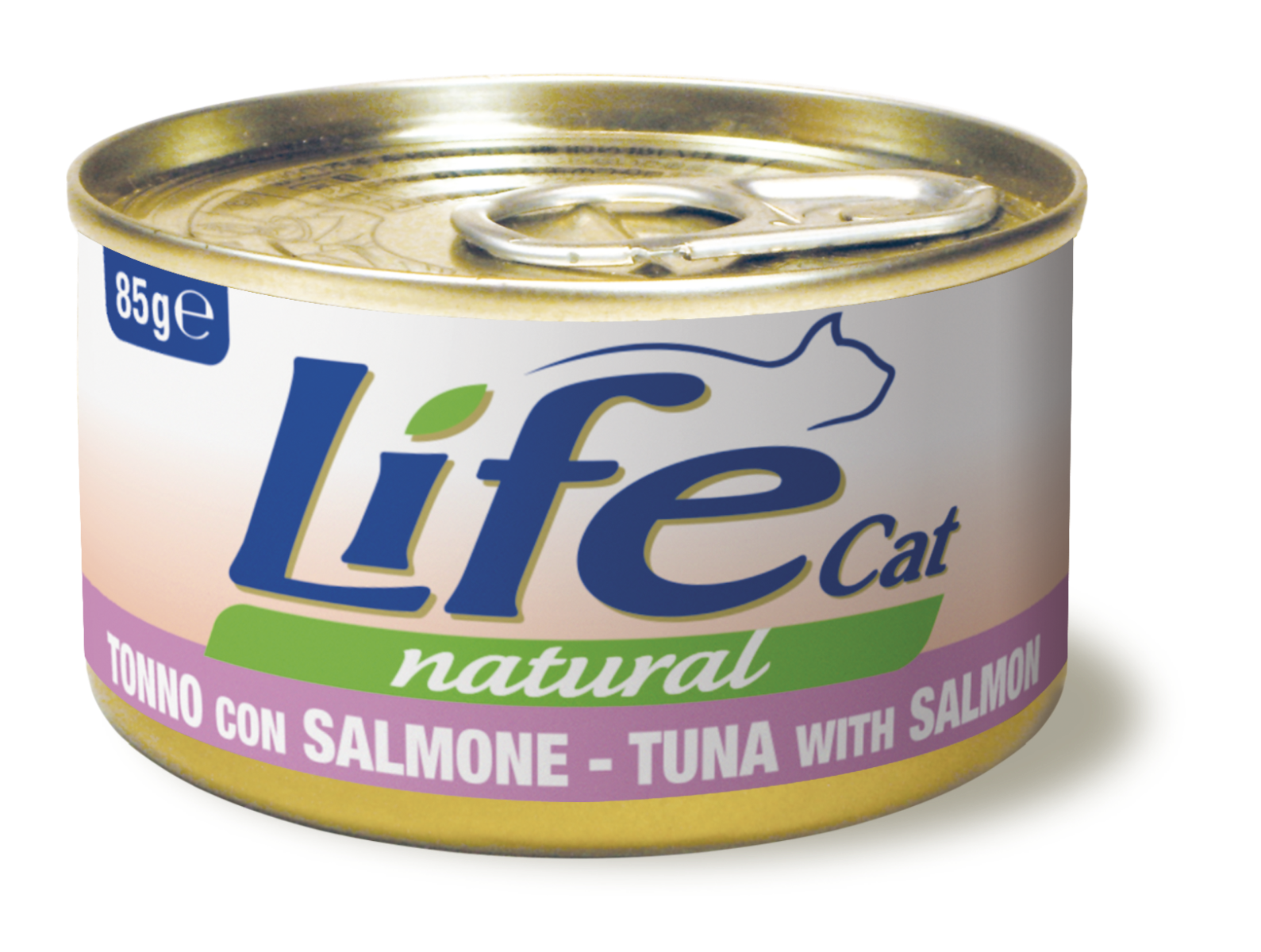 Image of Life Cat Natural Lattine 85 gr - Tonno con salmone Confezione da 24 pezzi Cibo umido per gatti