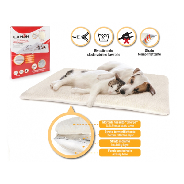 Tappetino Premium Auto Riscaldante Camon - 90 x 64 cm - Cucce per cani