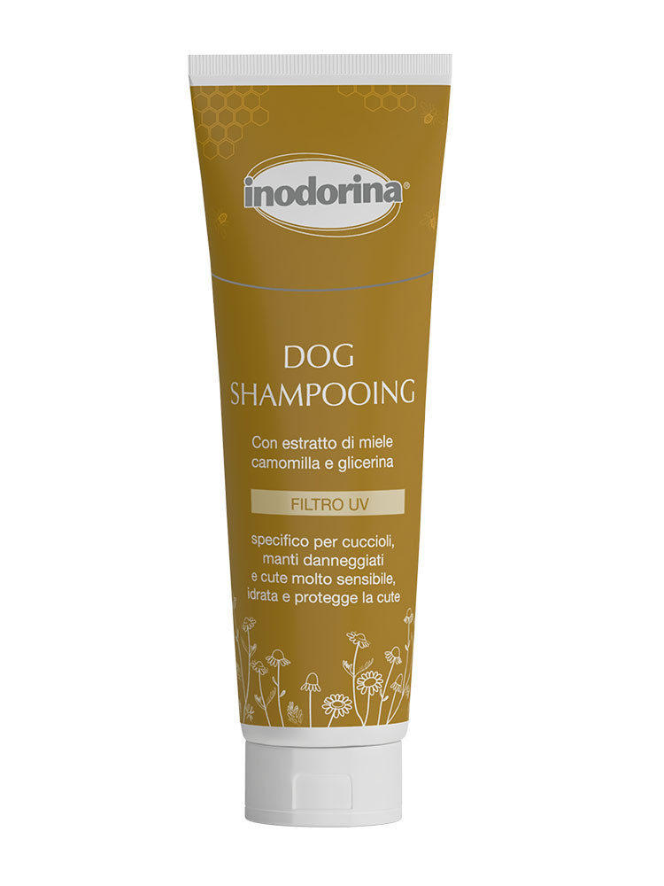 Inodorina Dog Shampooing shampoo per cani con filtro UV - 250 ml - Cuccioli manti danneggiati e cute sensibile