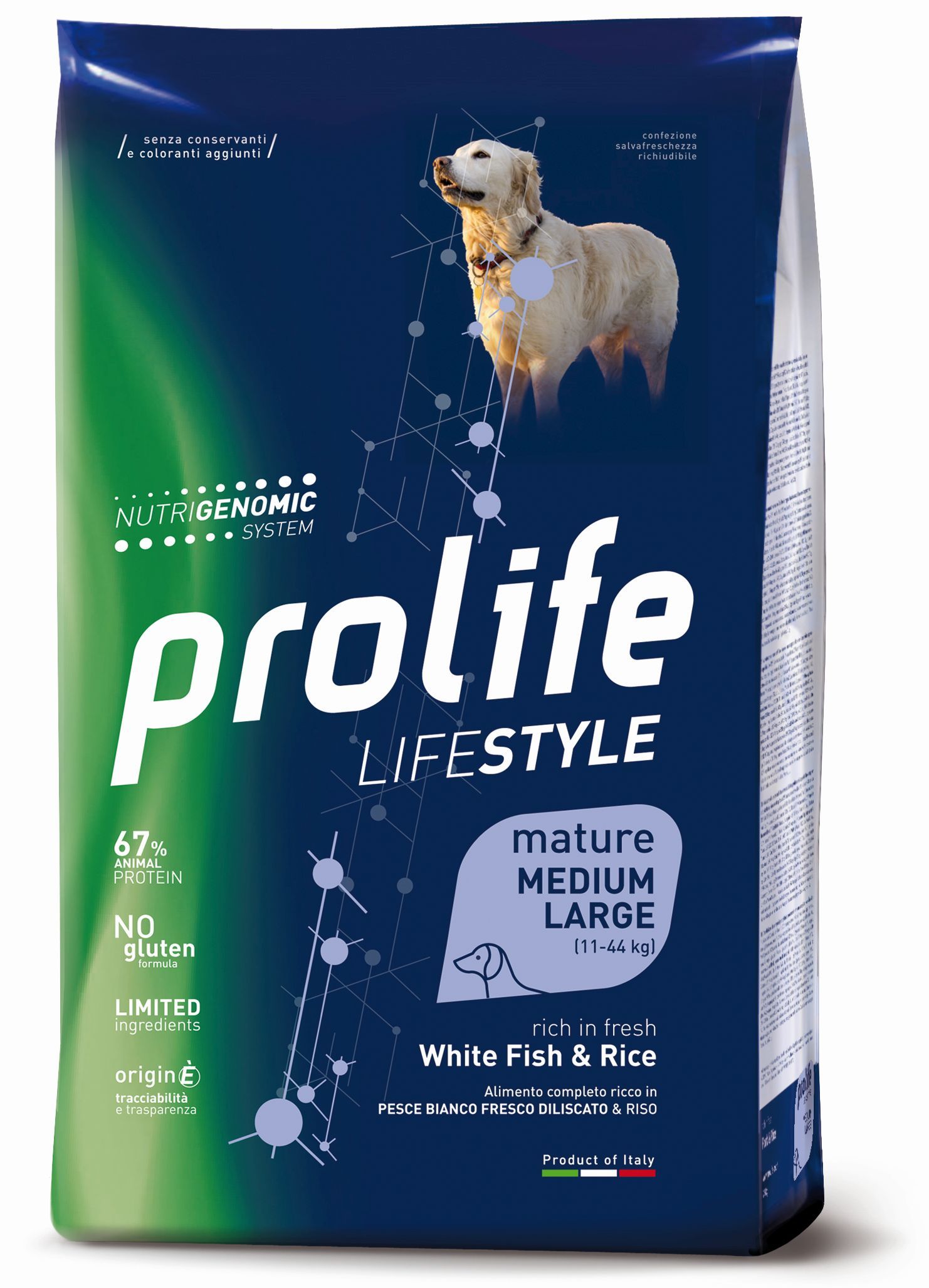Prolife Lifestyle Cane Mature Medium/Large Pesce Bianco e Riso - 2,5 kg