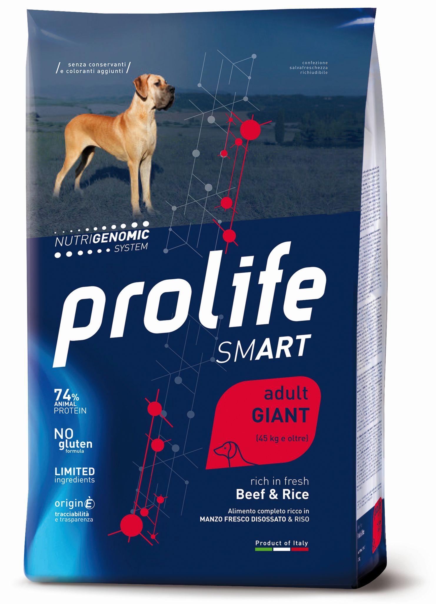 Image of Prolife Smart Cane Adult Giant breeds Pollo e Riso - 12 Kg Croccantini per cani