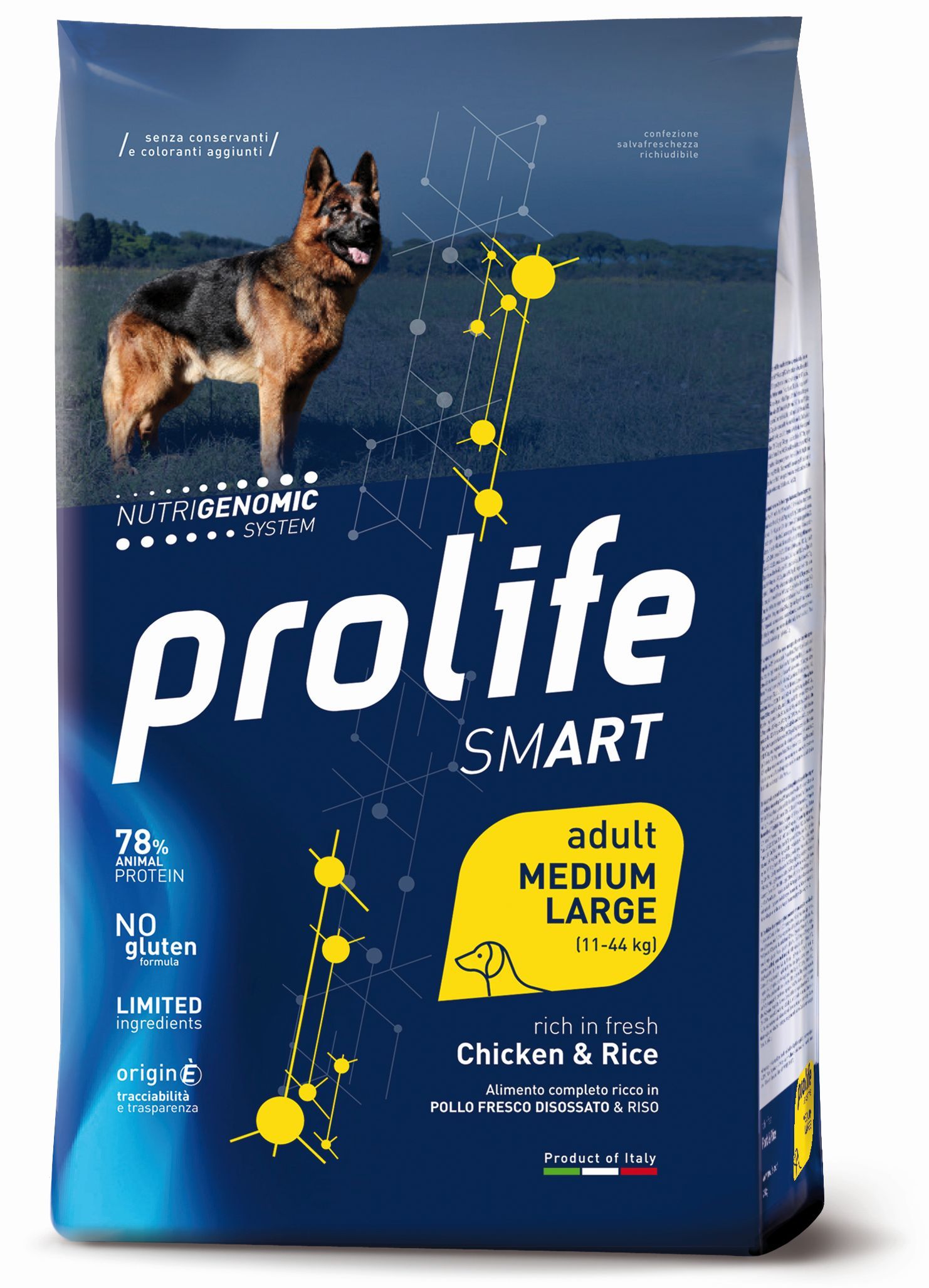 Image of Prolife Smart Cane Adult Medium/Large Pollo e Riso - 12 kg Croccantini per cani