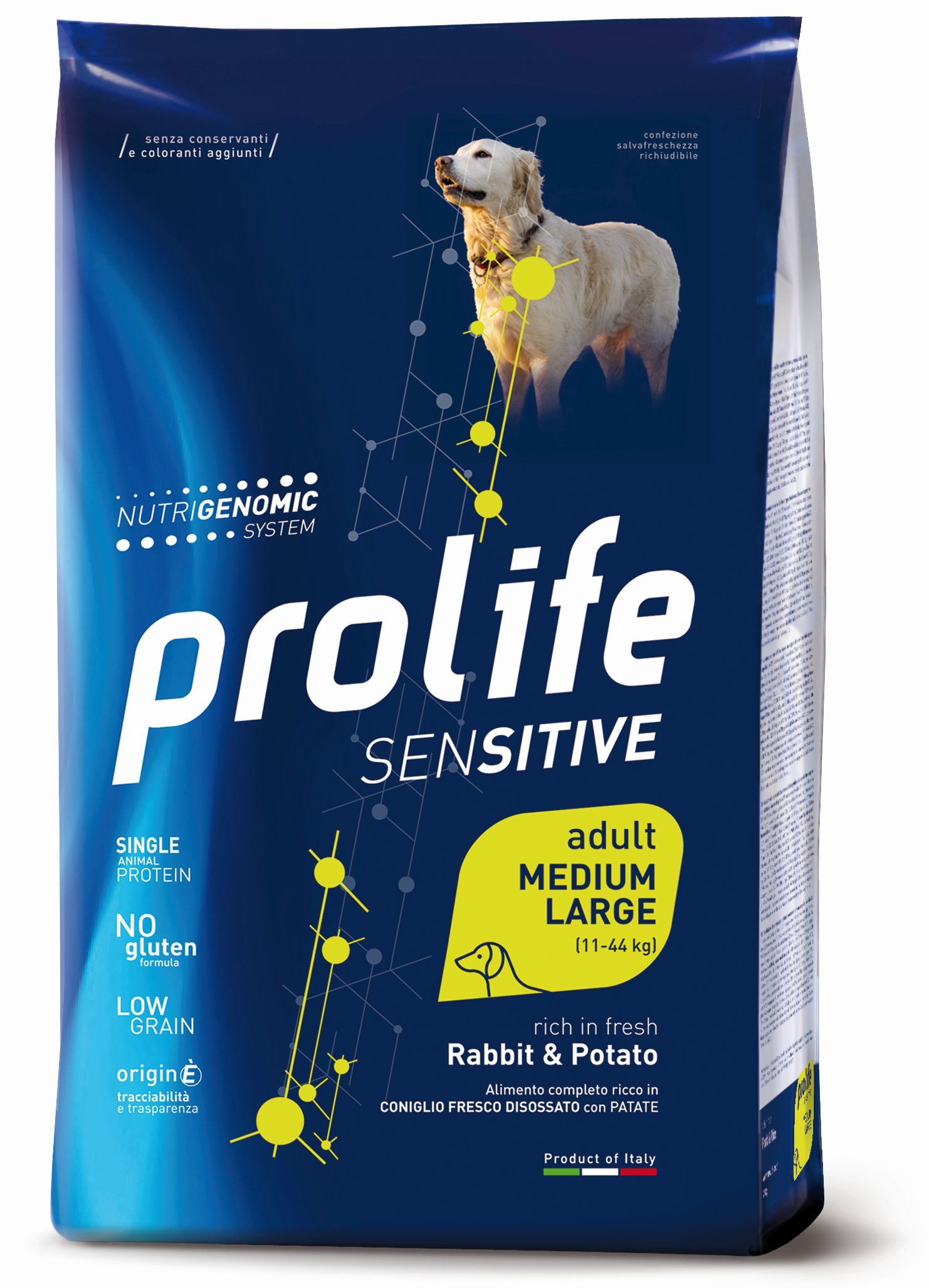 Image of Prolife Sensitive Cane Adult Medium/Large Coniglio e Patate - 10 kg Croccantini per cani