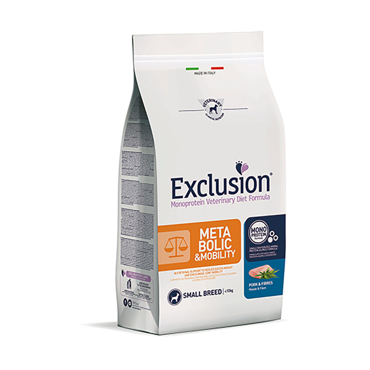 Image of Exclusion Diet Metabolic & Mobility Small Breed Maiale e Fibre - 2 kg Dieta Veterinaria per Cani