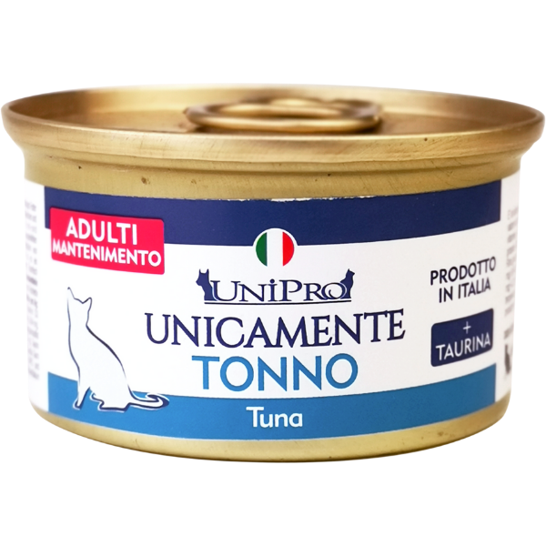 Image of Unipro Unicamente Cat Adult 85 gr - Monoproteico Tonno Confezione da 24 pezzi Cibo umido per gatti