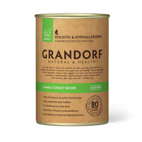 Grandorf Dog Adult All Breeds 400 gr - Agnello e Tacchino